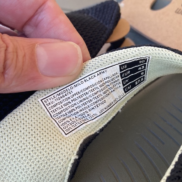 Hey Dude Milo Black Army Mens Sandals Flip Flops size US 10 - Picture 5 of 9